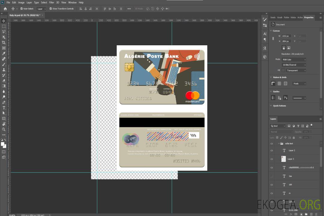 Algérie Algérie Poste Bank mastercard template